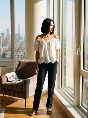 Chan Luu Linen Eyelet Blouse